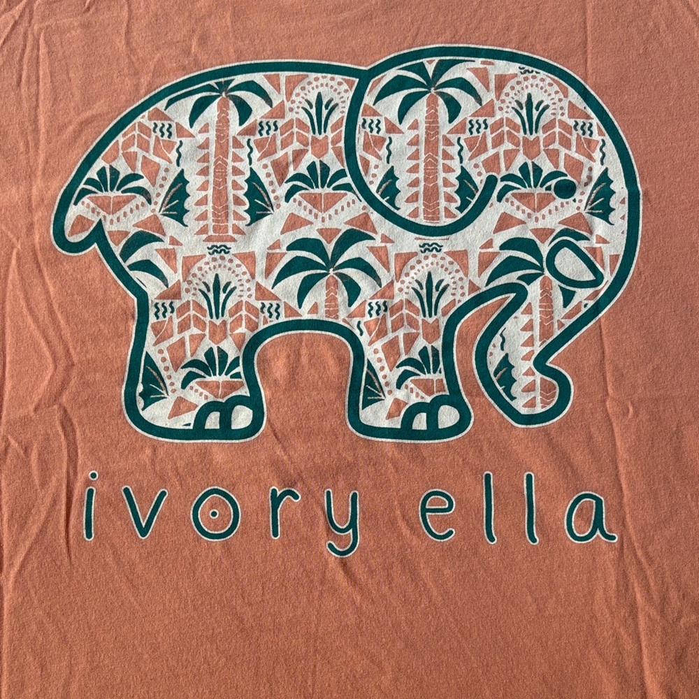Ivory Ella Terra Cotta and Teal Elephant Tee